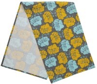 Дорожка на стол из хлопка серого цвета с принтом Цветы из коллекции prairie, 45х150 см (69717)