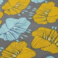 Дорожка на стол из хлопка серого цвета с принтом Цветы из коллекции prairie, 45х150 см (69717)