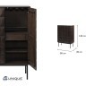 Шкаф для напитков unique furniture, latina, 90х45х129 см (70823)