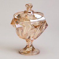 Блюдо с крышкой на ножке &quot;bohema&quot; amber диаметр=11,5 см высота=16,5 см Lefard (195-233)