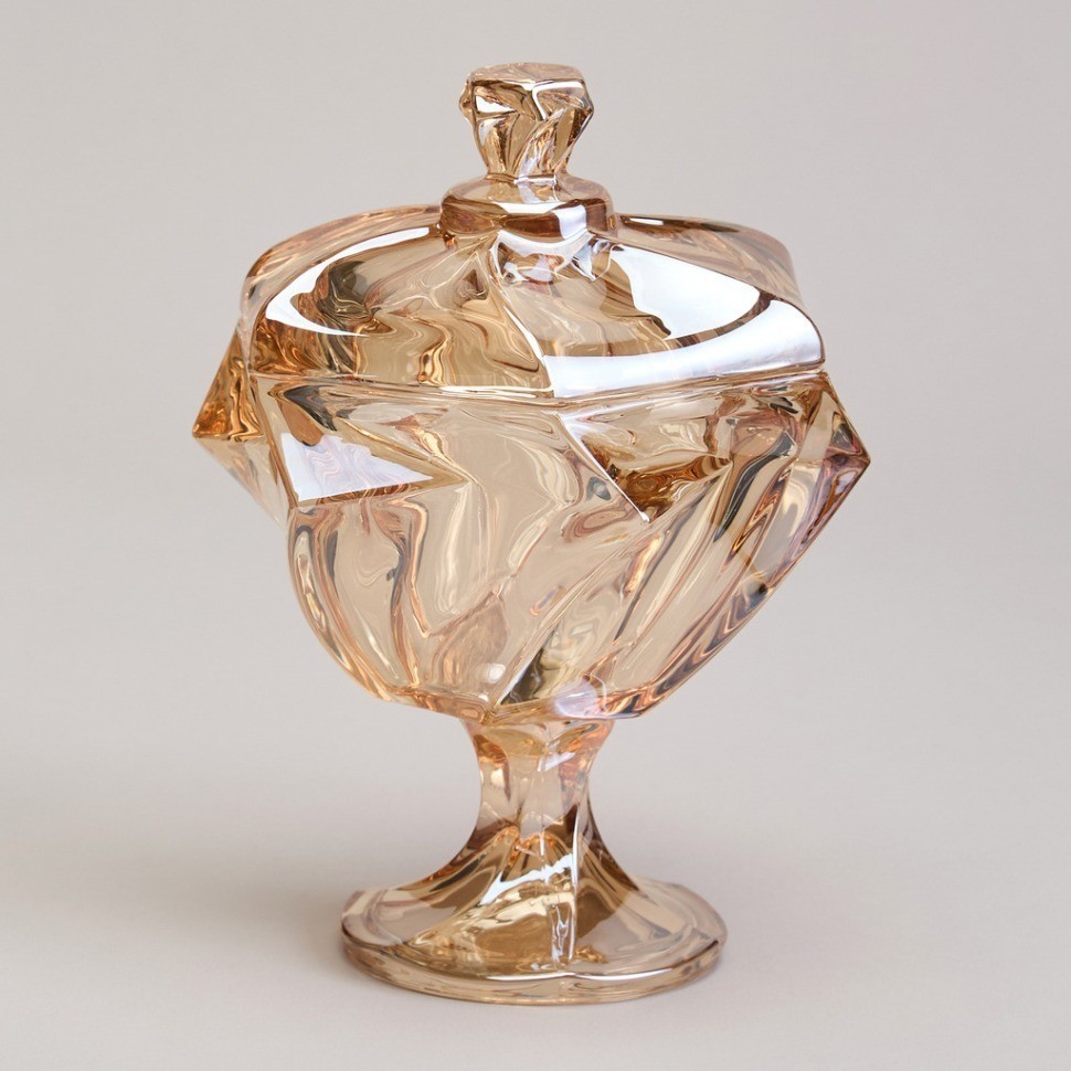 Блюдо с крышкой на ножке "bohema" amber диаметр=11,5 см высота=16,5 см Lefard (195-233)
