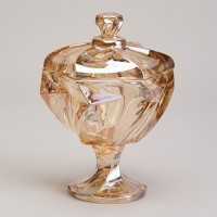 Блюдо с крышкой на ножке &quot;bohema&quot; amber диаметр=11,5 см высота=16,5 см Lefard (195-233)