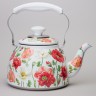 Чайник agness "белые маки" со встроенным свистком и фильтром 1500 мл (916-436)