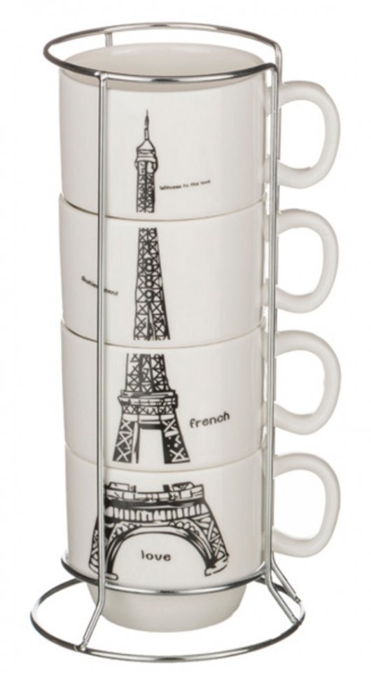 Набор чашек из 4 шт. 150 мл на мет.подставке 10*7 см высота=6 см Lefard (495-1009)