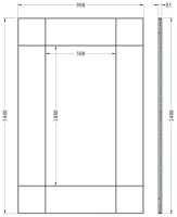 Зеркало в металлич. раме цвет золото 90*140см (TT-00003620)