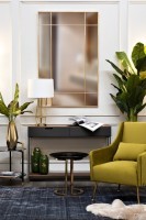 Зеркало в металлич. раме цвет золото 90*140см (TT-00003620)