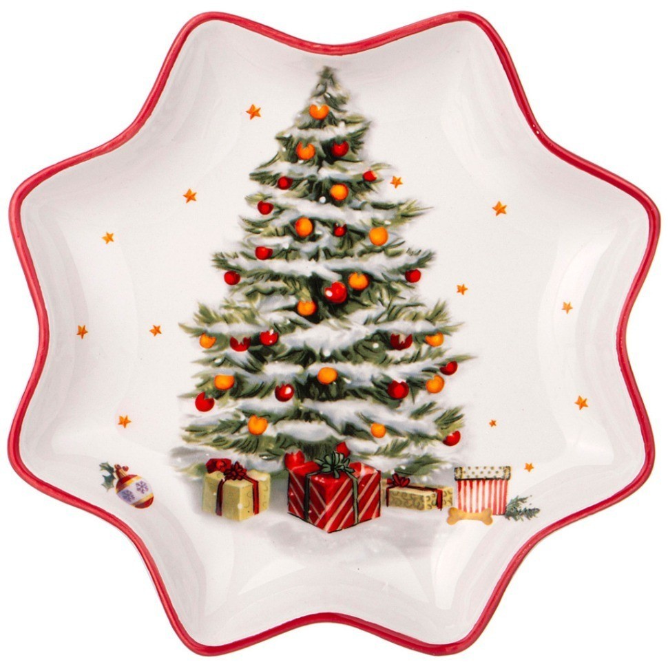 Тарелка agness “с новым годом!" фигурная 20,5*3 см (358-2130)