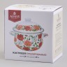 Кастрюля agness эмалированная с эмал.крышкой серия "маки", 2.8 л, 20*12 см (934-742)