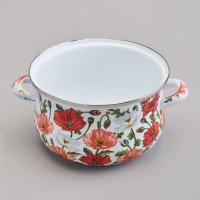 Кастрюля agness эмалированная с эмал.крышкой серия &quot;маки&quot;, 2.8 л, 20*12 см (934-742)