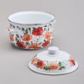 Кастрюля agness эмалированная с эмал.крышкой серия "маки", 2.8 л, 20*12 см (934-742)