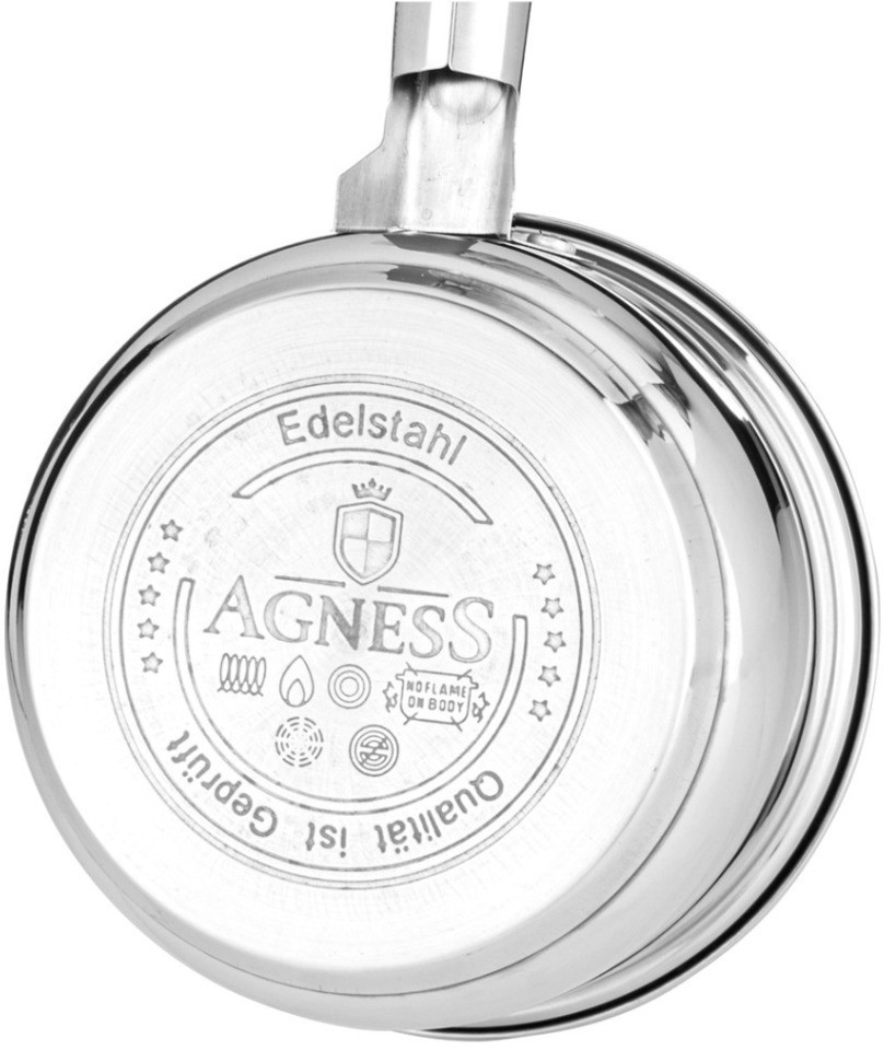 Ковш agness со стекл.крышкой серия classic 0,9 л. 14*7,5 см (937-446)