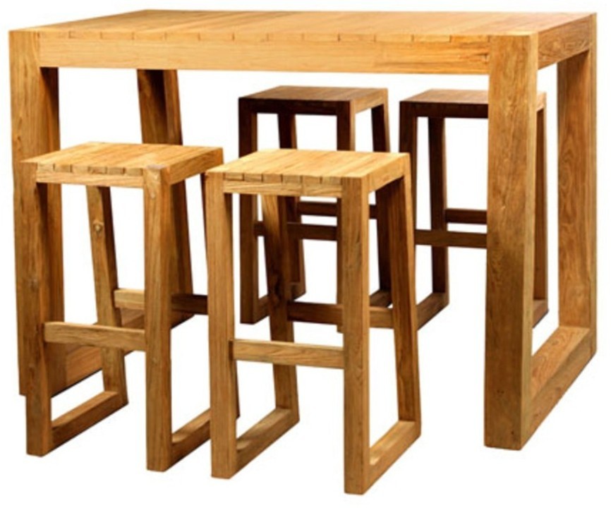 Стол барный BELLA 7BTBL150094105, массив тикового дерева, Indoor grey, ROOMERS FURNITURE