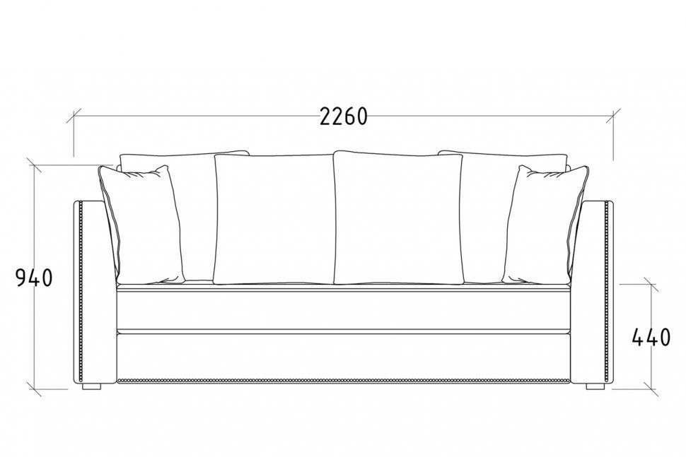 Диван Mores трехмест раскл, велюр пыльн.роза Н-Йорк40 226*103*94 (TT-00002842)