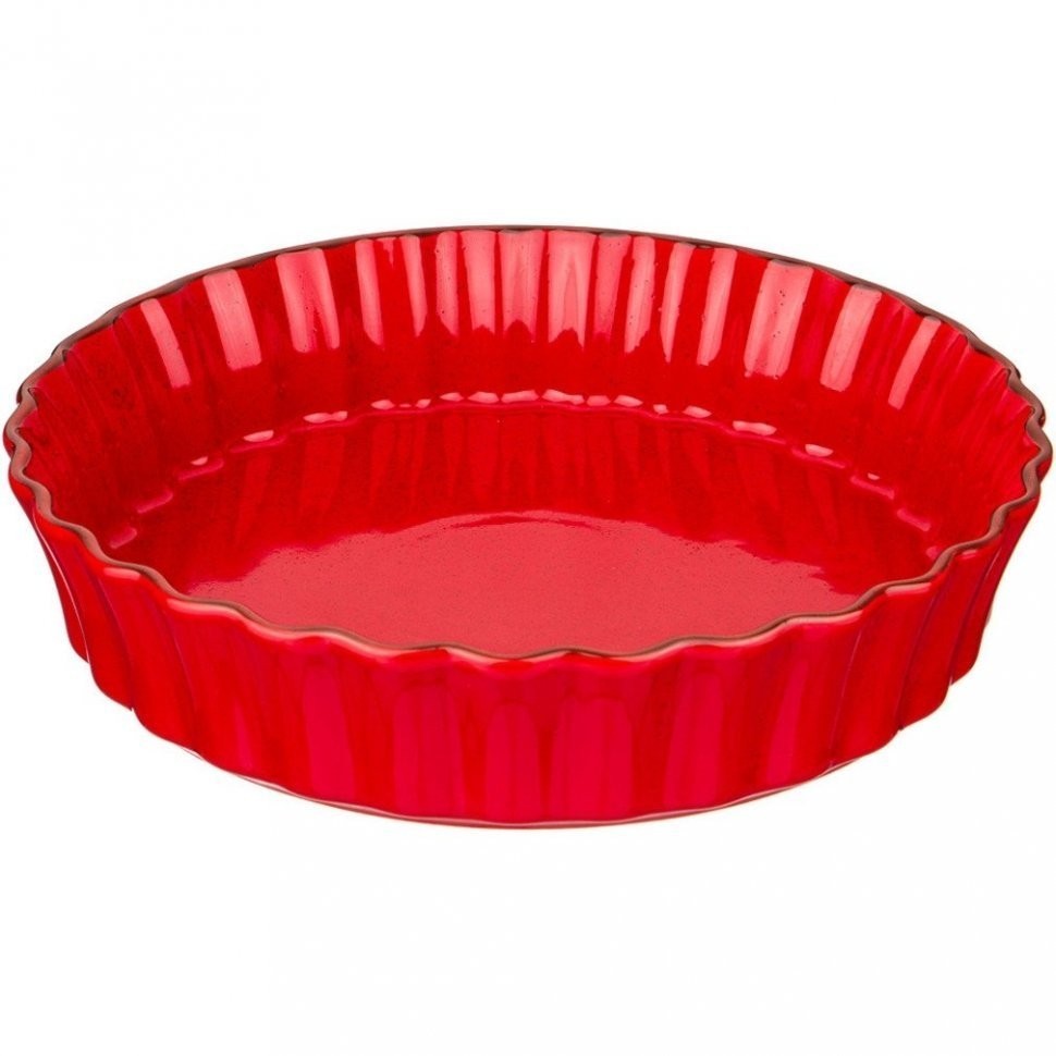 Форма для выпечки agness "modern kitchen" круглая красная 2300 мл 28*28*6 см Agness (777-088)