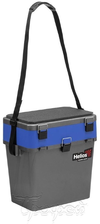 Ящик рыболовный зимний Helios двухсекционный 19л серый/синий (HS-IB-19-GB) (70122)