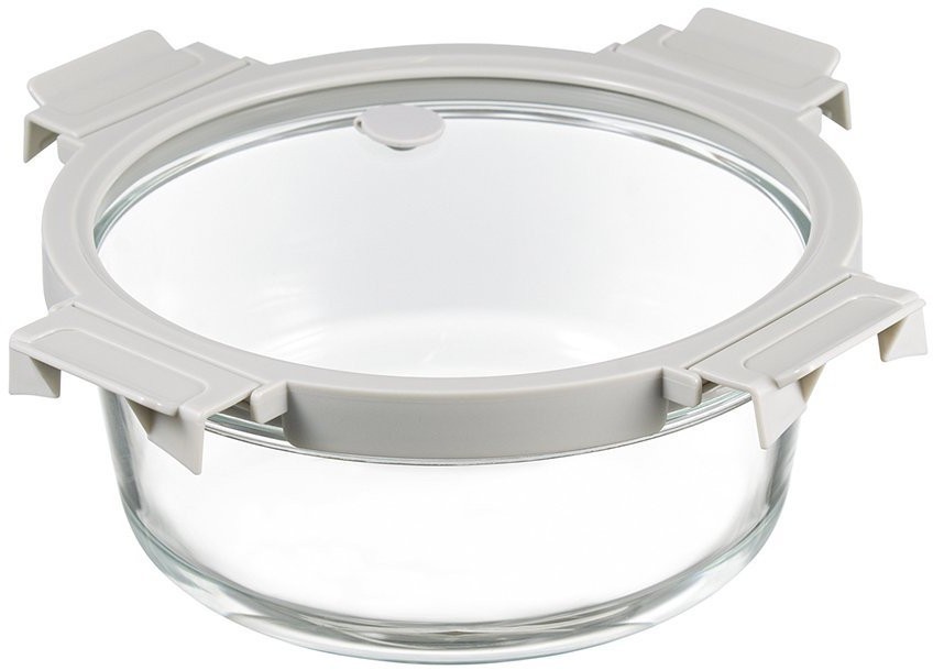 Контейнер для запекания и хранения круглый с крышкой, 1,3 л, светло-серый (75147)