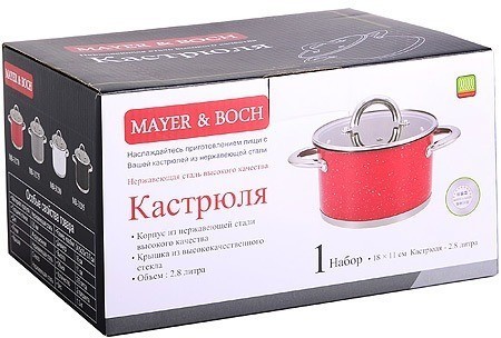 Кастрюля с крышкой 2,8 л 18 см MAYER BOCH (31280)