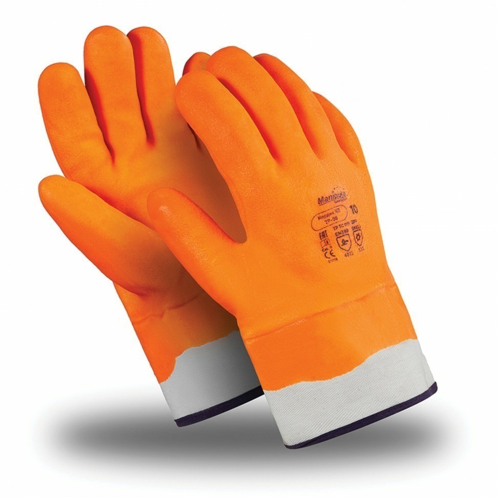 Перчатки морозостойкие MANIPULA НОРДИК КП покрытие из ПВХ р-р 11 оранжевые 608566 (95664)