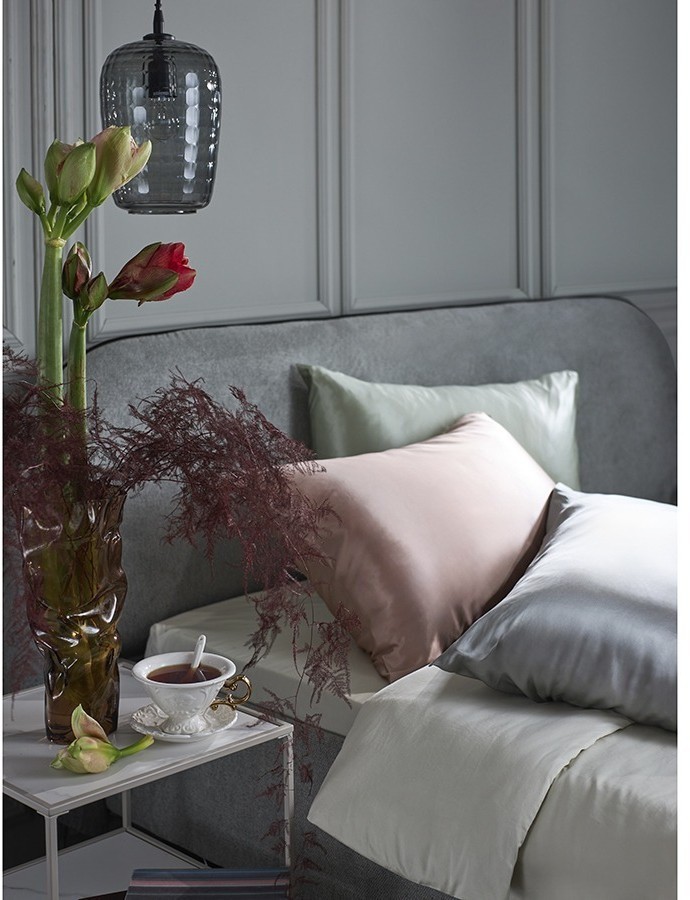 Наволочка из натурального шелка мятного цвета из коллекции essential, 50х70 см (76096)