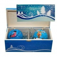 Набор новогодних шаров 2 с кристаллами Swarovski (набор2)