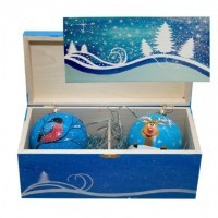 Набор новогодних шаров 2 с кристаллами Swarovski (набор2)