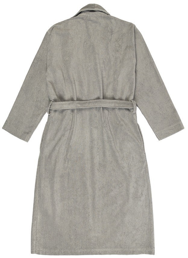 Халат махровый из чесаного хлопка серого цвета из коллекции essential, размер m (75419)