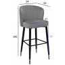 Cтул барный велюр серо-коричневый 54*54*106см с ч/б спинкой (TT-00008639)