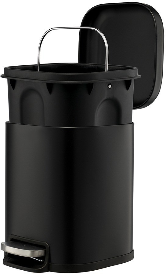 Ведро мусорное с педалью, графит, 6 л (78736)