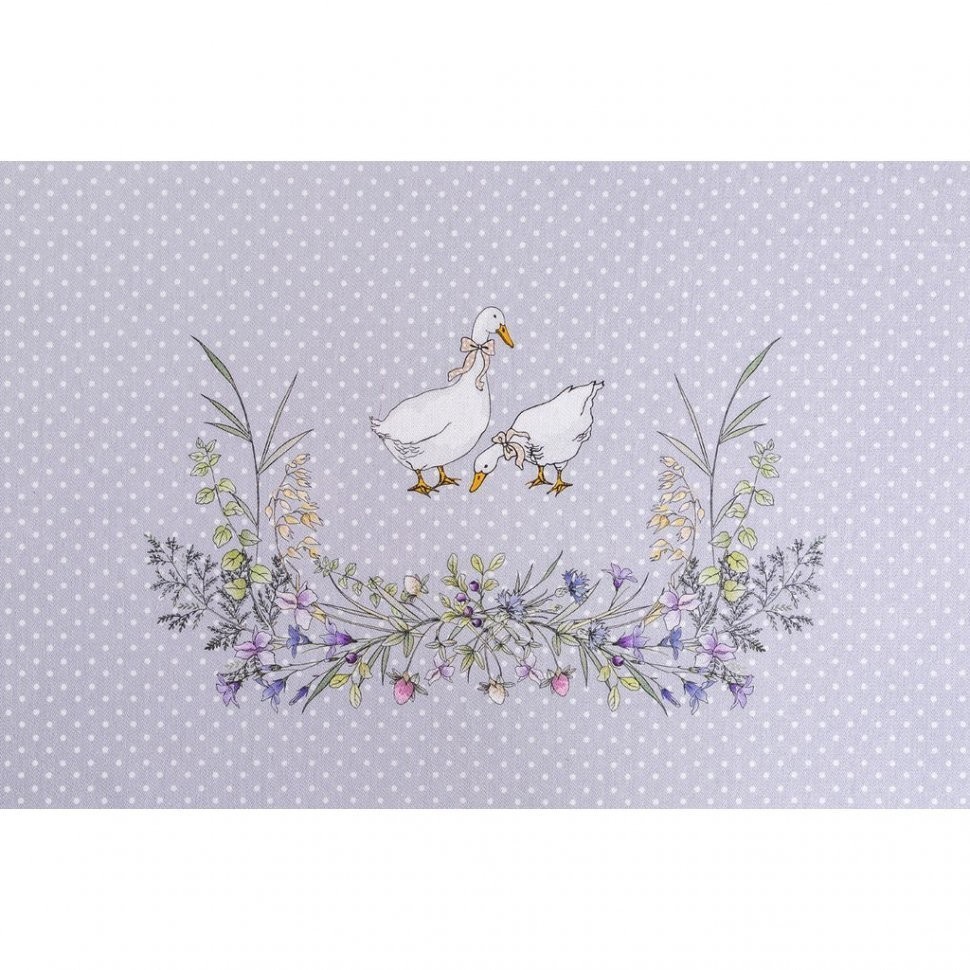 Скатерть "гуси легард" 220*160 см, серый, 100% хлопок, твилл SANTALINO (850-710-21)