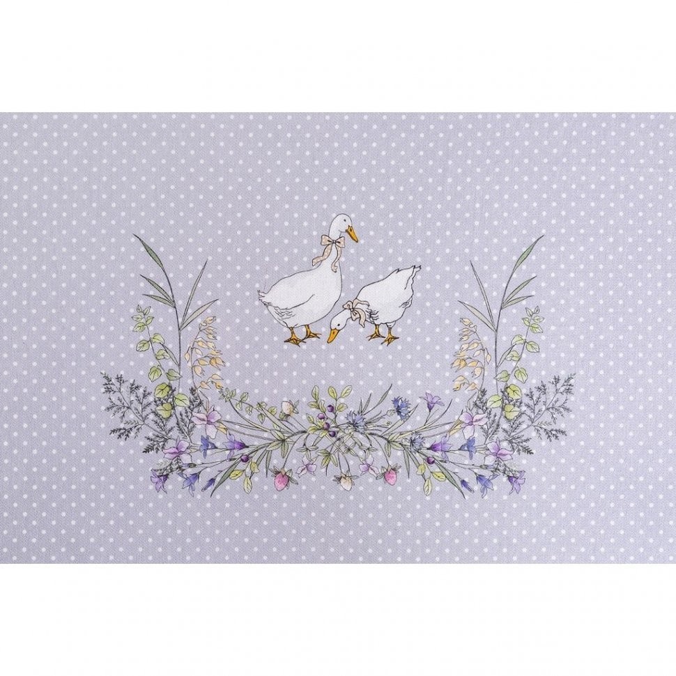 Скатерть "гуси легард" 220*160 см, серый, 100% хлопок, твилл SANTALINO (850-710-21)