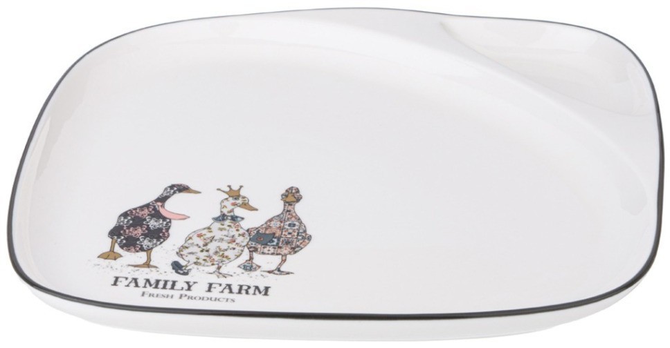 Тарелка обеденная lefard "family farm" 2 секции 26*2,5 см (263-1347)
