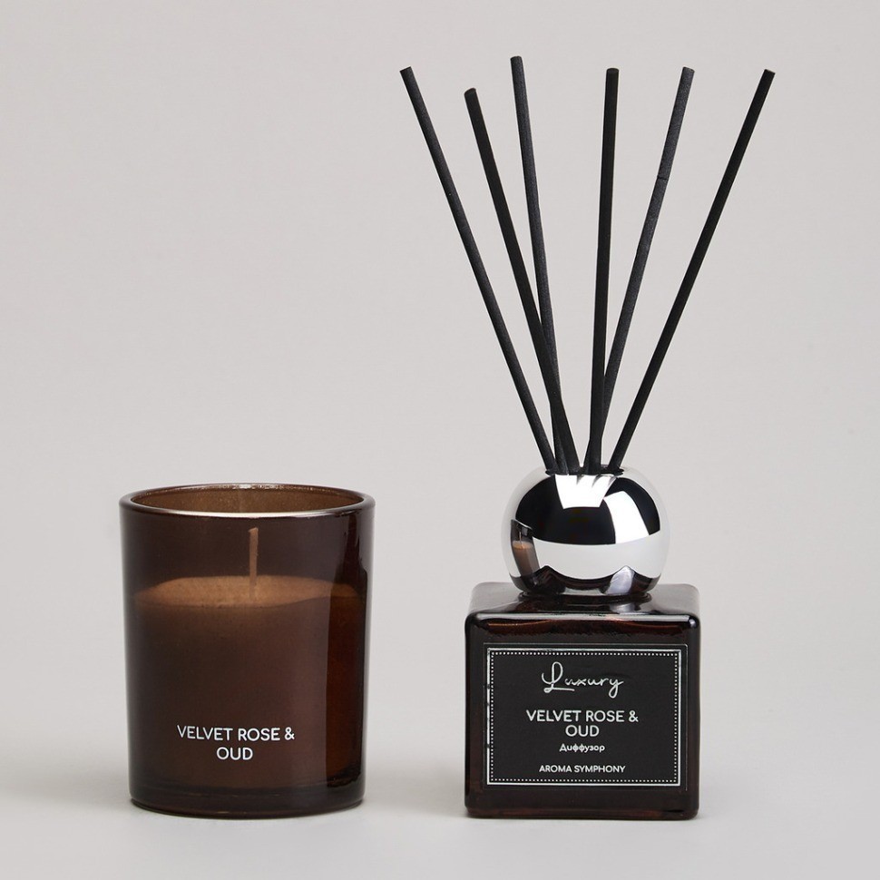 Набор ароматический "luxury" свеча в стакане 6*7,5 см и диффузор 70 мл velvet rose&oud Lefard (605-122)