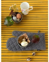 Дорожка на стол из хлопка горчичного цвета с принтом Полоски из коллекции prairie, 45х150 см (69714)