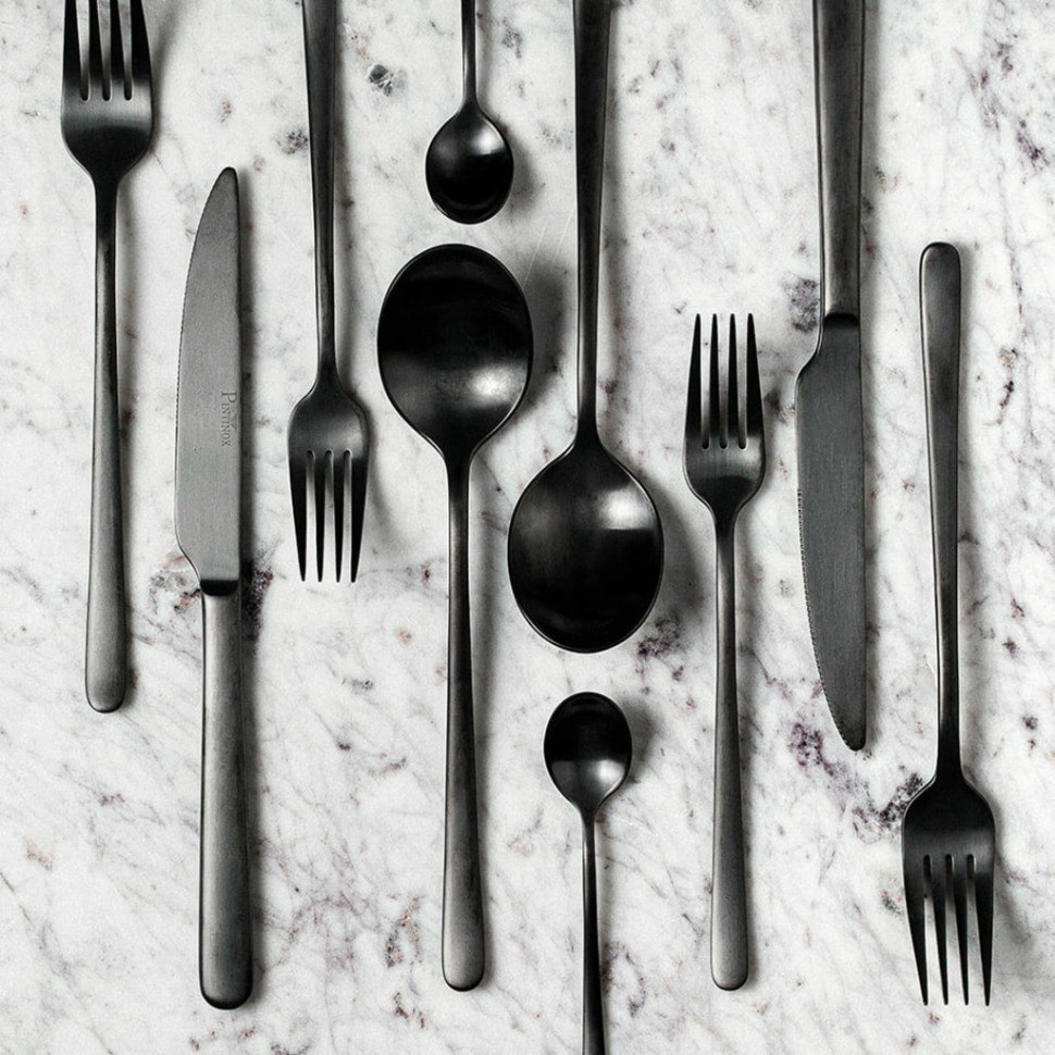 Ложка кофейная 2RDU0008, нержавеющая сталь 18/10, PVD, total black, PINTINOX