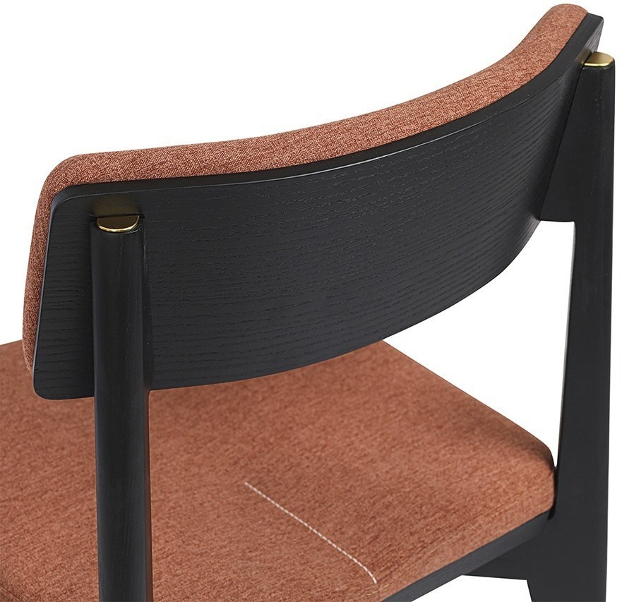 Стул aska, рогожка, черный/терракота (77800)