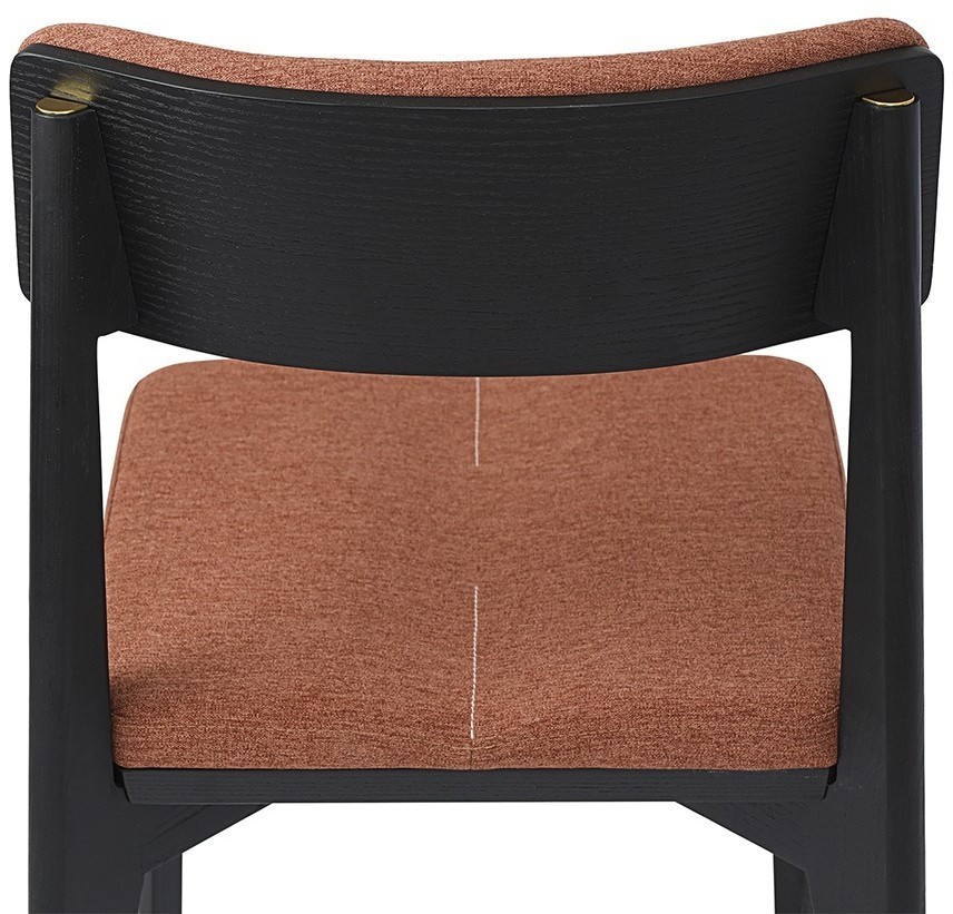 Стул aska, рогожка, черный/терракота (77800)