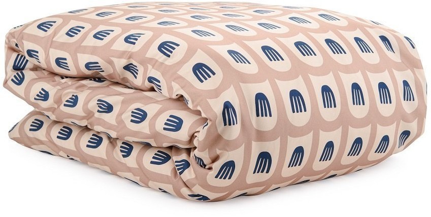 Комплект постельного белья полутораспальный из сатина бежево-розового цвета с принтом blossom time из коллекции cuts&pieces (70514)