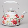Чайник agness "белые маки" со встроенным свистком и фильтром 1000 мл (916-435)