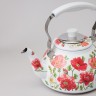 Чайник agness "белые маки" со встроенным свистком и фильтром 1000 мл (916-435)
