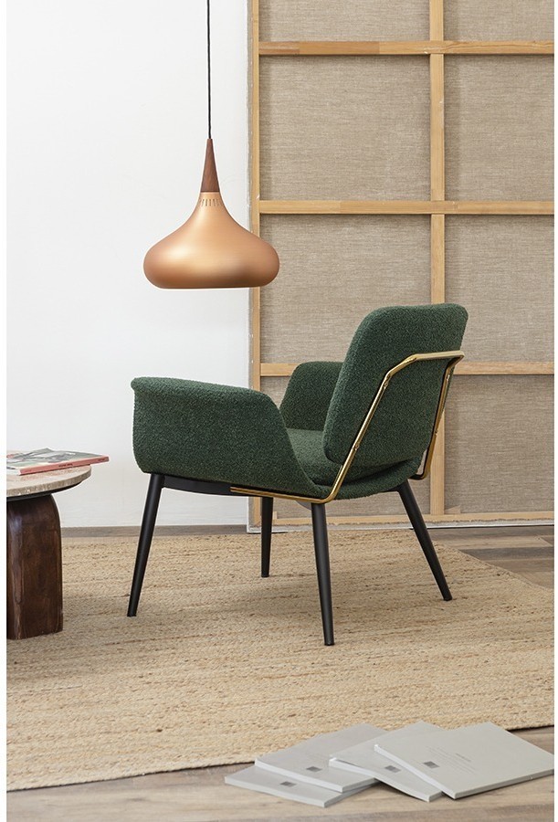 Лаунж-кресло hilde, букле, темно-зеленое (76873)