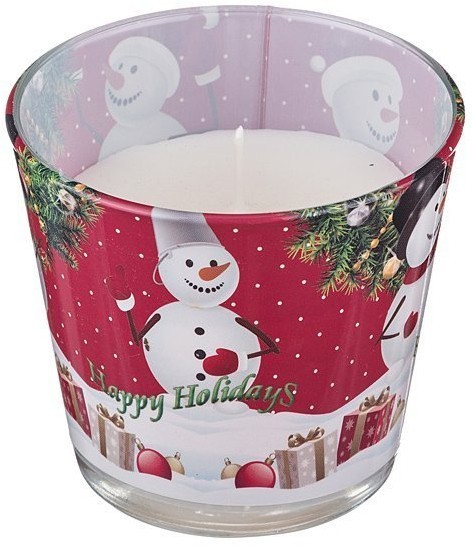 Свеча ароматизированная "happy holidays" ваниль высота=8 см. диаметр=9 см. Adpal (348-462)