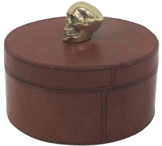 Шкатулка D243, 23, кожа, металл, Brown, ROOMERS FURNITURE