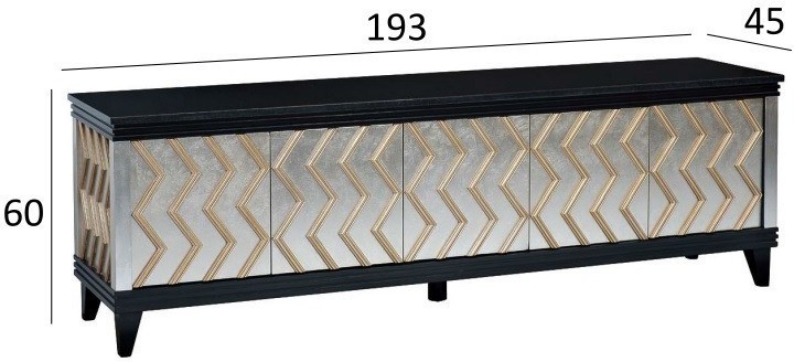 Тумба под ТВ со столешницей из нат.камня 193*45*60см (TT-00002693)