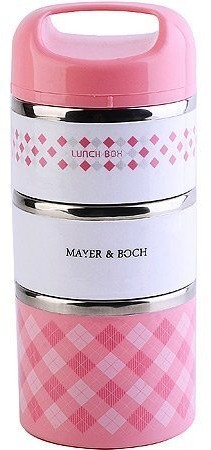 Термос пищевой, 3 секции, розовый Mayer&Boch (31120)