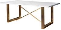 Стол обеденный белый / браш.золото 200*100*76см (TT-00013557)