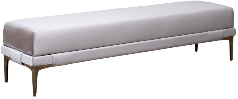 Банкетка Prima 160 на метал опорах серая Velvet SER 40*160*40см (TT-00015982)