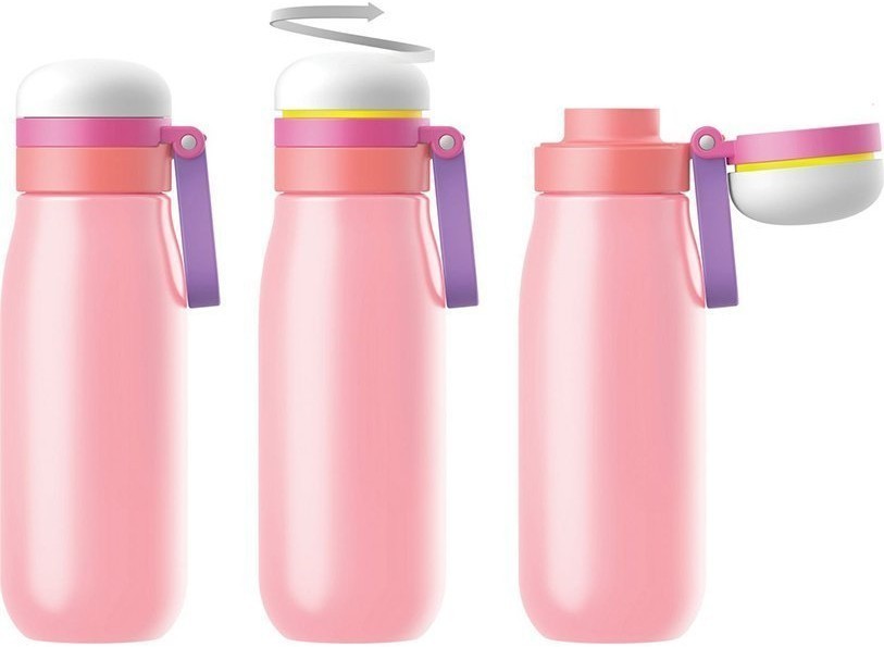 Бутылка вакуумная из нержавеющей стали 500 мл розовая (65802)