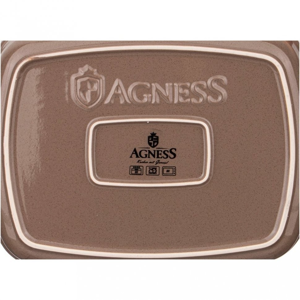 Блюдо для запекания agness "modern kitchen" прямоуг. серое 37*24*7,5 см (777-083)