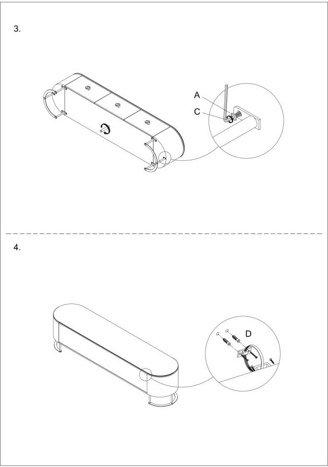 Тумба под ТВ коричневая 200*45*47,5см (TT-00011443)