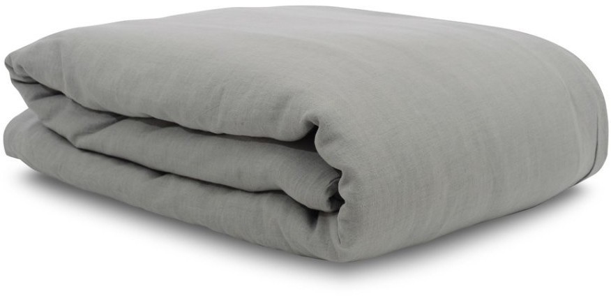 Пододеяльник изо льна серого цвета essential, 200х200 см (63315)